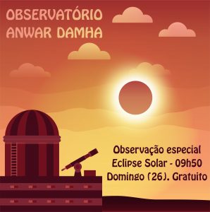 Observatório realiza sessão especial de observação do primeiro eclipse solar do ano
