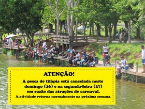 COMUNICADO: Pescaria está cancelada no domingo e na segunda-feira de carnaval