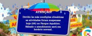 COMUNICADO: Cidade da Criança suspende as atividades nesta sexta-feira