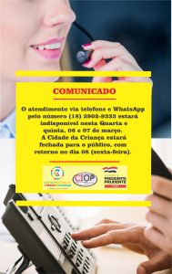 COMUNICADO: Atendimento ao público via telefone suspenso nesta quarta e quinta-feira