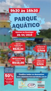 Último domingo de abril passaporte com 50% de desconto no Parque Aquático