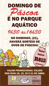 Domingo de Páscoa no Parque Aquático com sorteio de ovos de chocolate