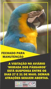 Aviário fechado para visitação durante realização de melhorias
