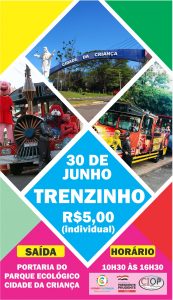 Festa Junina terá passeio de trenzinho por cinco reais neste domingo, 30 de junho