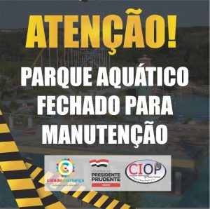 Parque Aquático da Cidade está fechado para manutenção