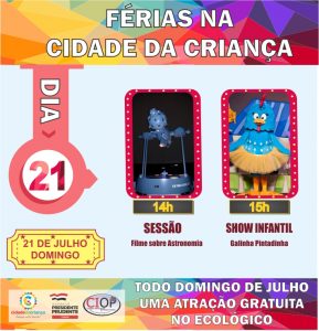 Galinha Pintadinha faz apresentação gratuita na Cidade da Criança