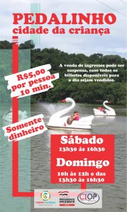 Pedalinho aberto ao público sábado e domingo